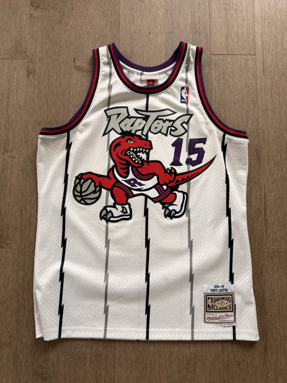 NBA Vince Carter Toronto Raptors White Red Purple #15 Vintage Jersey